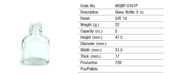 Medicate Cil Glass Bottle 5 cc. (ขวดยาดมขนาด 5 cc.)